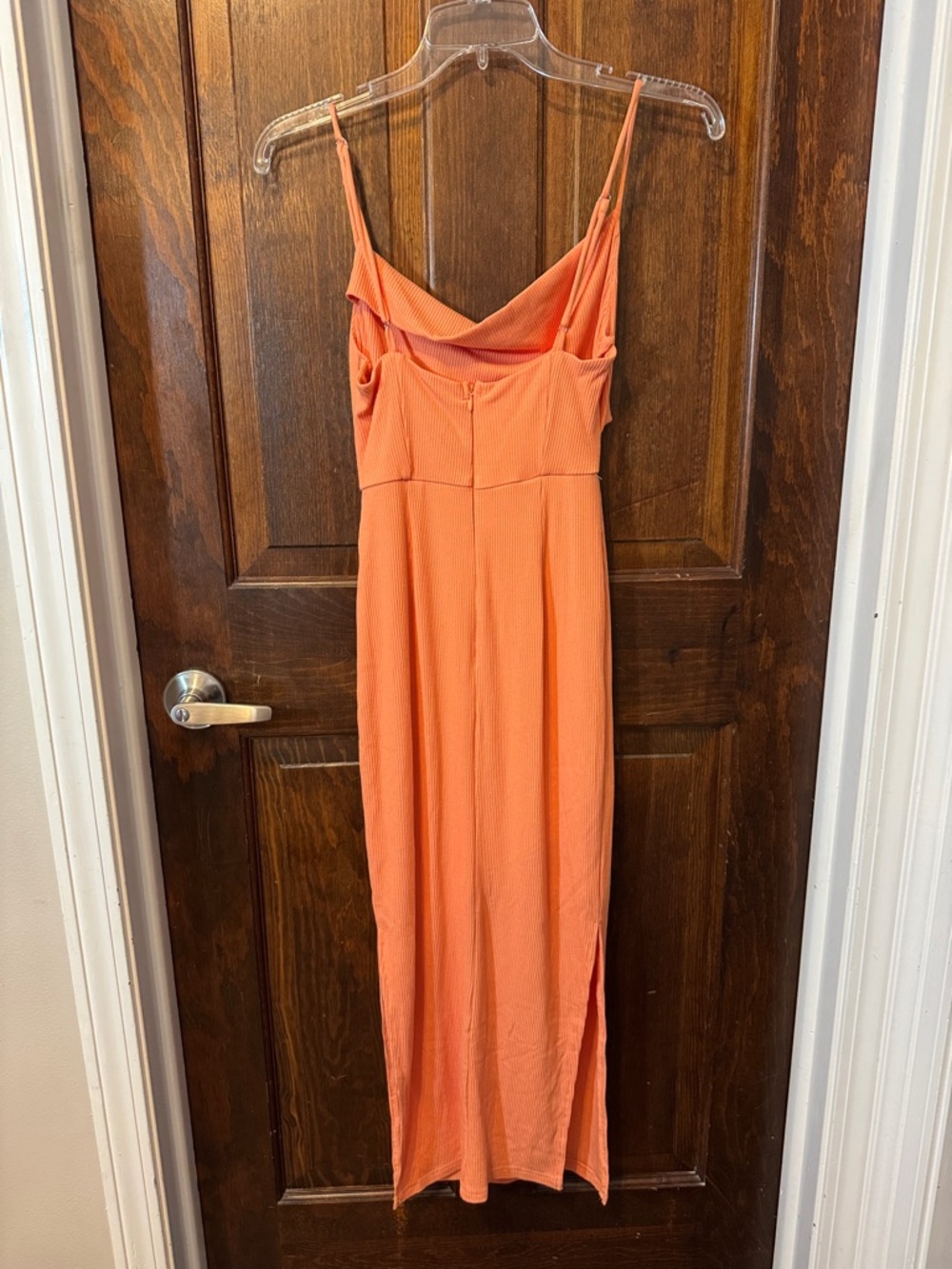 Here Comes the Sun Chic Peach Ribbed Midi Dress Size S - Picture 4 of 4